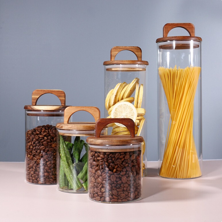 American Handle Lid Glass Sealed Jar Storage Bottle Tea Jar Snack Dried Fruit Sealed Coffee Bean Glass Storage Bottle American Handle Lid Glass Sealed Jar Storage Bottle Tea Jar Snack Dried Fruit Sealed Coffee Bean Glass Storage Bottle