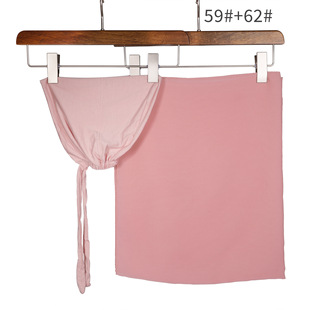 Chiffon turban plus strap small cap suit combination solid color loose strap base cap with chiffon turban