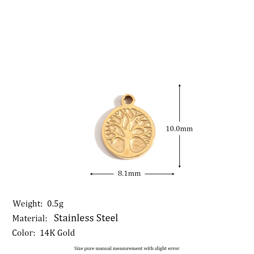 Mini Tree of Life Small Round Plaque-Gold