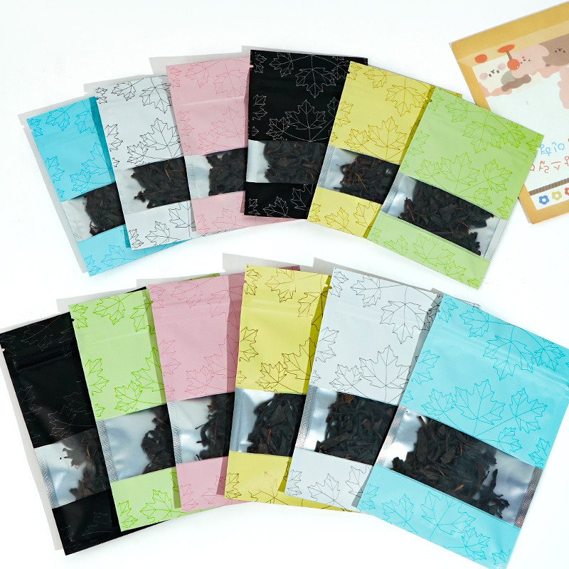 彩色开窗自封袋茶叶糖果粉末试吃铝箔包装袋小密封袋子定 制