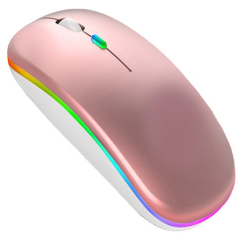 Nuevo ratón inalámbrico Bluetooth de modo dual recargable, silencioso, para computadora portátil, oficina, juegos, luminoso
