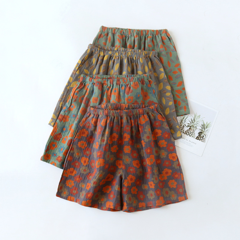 Summer New Arrival Yarn-dyed Washed Cotton Shorts Women's Triple Pants Thin Cotton Home Pants Soft Cotton Yarn Pajama Pants Summer New Arrival Yarn-dyed Washed Cotton Shorts Women's Triple Pants Thin Cotton Home Pants Soft Cotton Yarn Pajama Pants