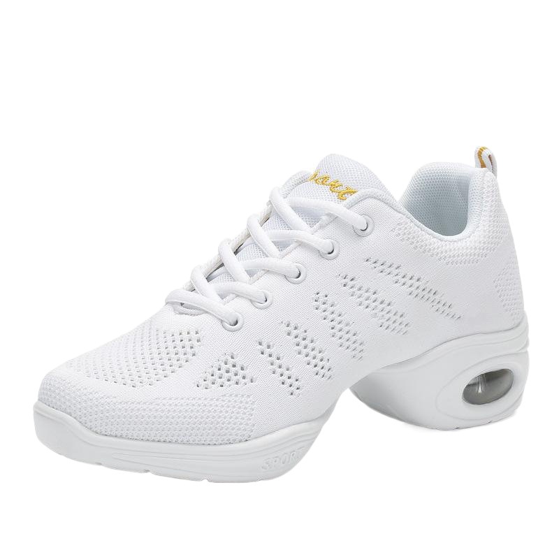 New Square Dance Shoes Jazz Sailor Dance Shoes Women's Adult Square Dance White Hollow Out Soft Bottom Mesh Dancing Shoes