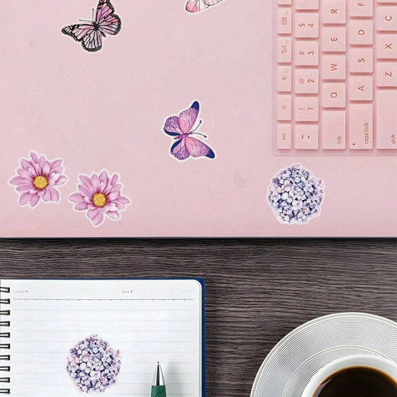Amazon Explosive Roll Butterfly Flower Shaped Sticker Decorative Gift Box Sticker Label