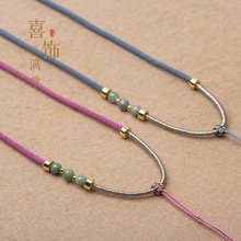 手工编织油青翡翠吊坠绳黄金和田玉吊坠挂绳玉佛观音项链绳可调节