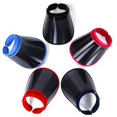 UV Protection Sun Hat with Film Coating, Black Transparent Open-Top Sun Hat, Guarding Casual Sun Hat