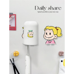 かわいい原田治歯ブラシカップ収納ラックアクリル壁掛け歯ブラシホルダー浴室ステンレス鋼マウスウォッシュカップ
