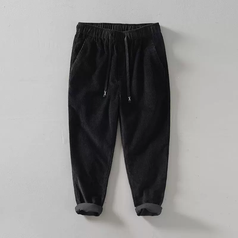 L8235 японские эластичные талии ретро вельветовые Теплые прямые повседневные брюки мужские поколение волос