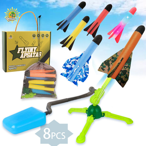 Children's Skyrocket Toy Parent-Child Interactive Outdoor Launcher EVA Ball Plaza Lighting Toy Wholesale