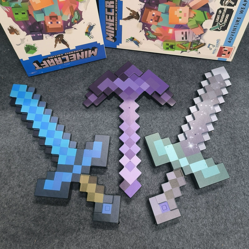 Minecraft реквизит меч кирка пластиковая деформация алмазный меч двойной в одну детская игрушка оружие модель