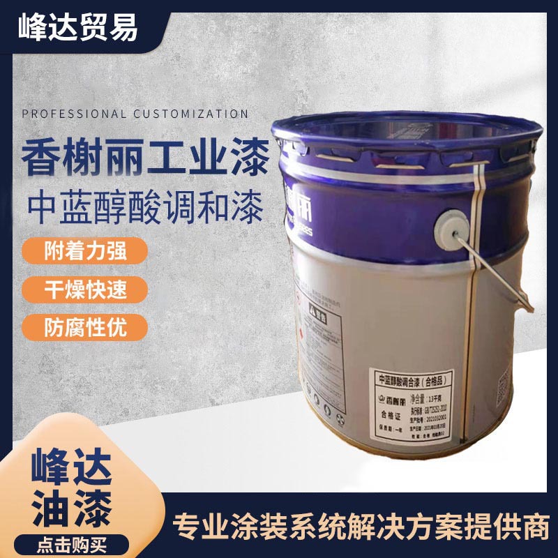 香榭丽中建蓝涂料户外防水防晒油漆涂料大桶水泥墙面漆蓝色室外项