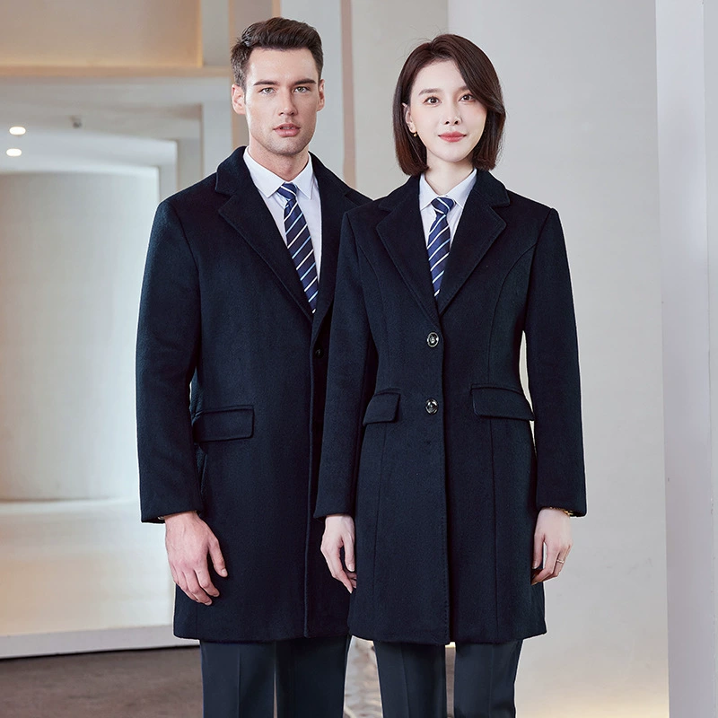 Высококачественная стюардесса, профессиональное пальто, женская зимняя стойка регистрации, отдел продаж, полевая рабочая одежда, шерстяное пальто