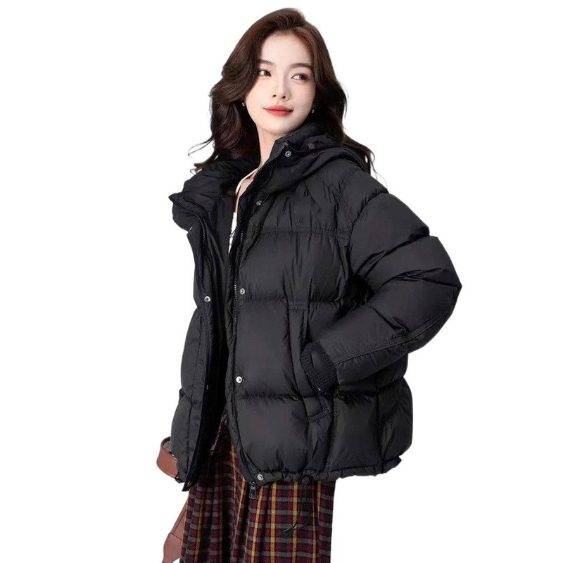 冬季棉衣棉袄女宽松保暖连帽面包服加厚蓬松羽绒棉服外套名媛御姐|undefined