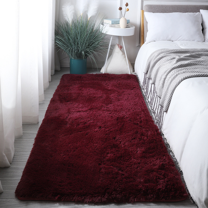 Fábrica transfronteriza al por mayor alfombra moderna simple alfombra de seda de color sólido sala de estar mesa de café sofá cojín dormitorio cama Manta