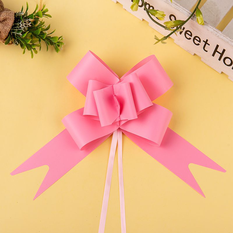 Venta al por mayor grande 50 elegante color sólido arco mano tire flor boda suministros boda coche regalo flor decoración flor dibujo