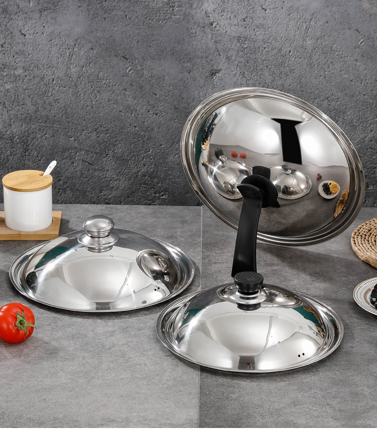 Simple Wholesale Household 28-42cm Wok Combination Cover Stainless Steel Pot Lid display picture 3