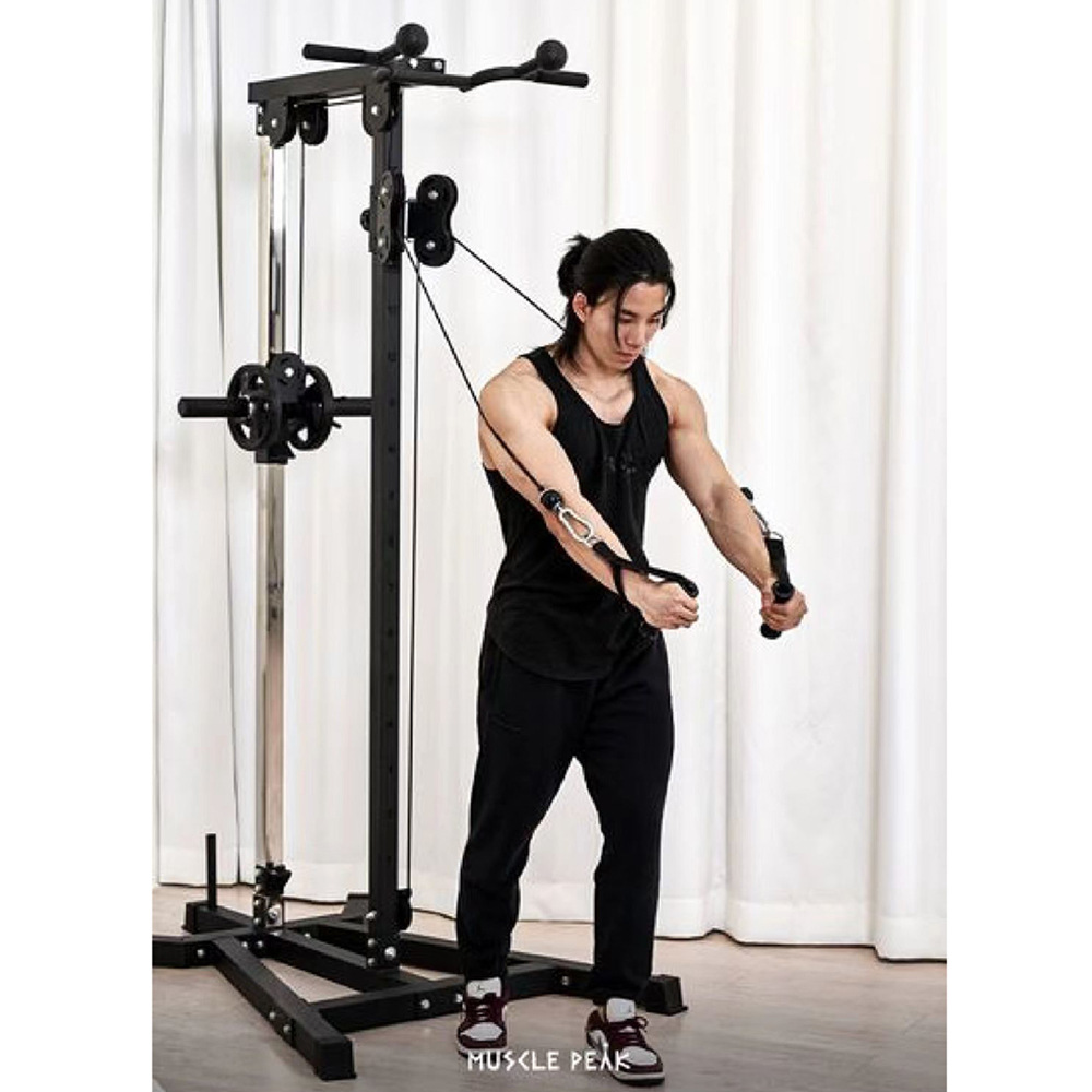 Un lado de pájaros pórtico doméstico fuerza pequeña gimnasio abrazadera de pecho multifunción alta baja tracción entrenador integral remo