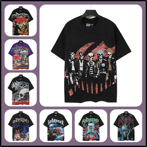 Godspeed New Fashionable Rock Street Vintage Distressed Trendy Brand Pure Cotton Short Sleeve T-Shirt Casual Cross-Border Godspeed New Fashionable Rock Street Vintage Distressed Trendy Brand Pure Cotton Short Sleeve T-Shirt Casual Cross-Border