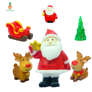 Micro-Landscape Landscaping Ornaments Santa Claus Reindeer Decoration Accessories Resin Cross-Border Spot Manufacturer Direct Delivery