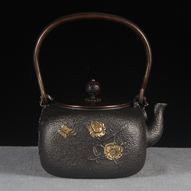 方梅日本南部老铁壶纯手工无涂层铸铁茶壶烧水铁茶壶茶具一件代发