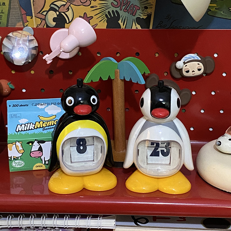 Penguin High-Quality Perpetual Calendar Cartoon Desktop Office Ornament Home Decoration Birthday Calendar Press Student
