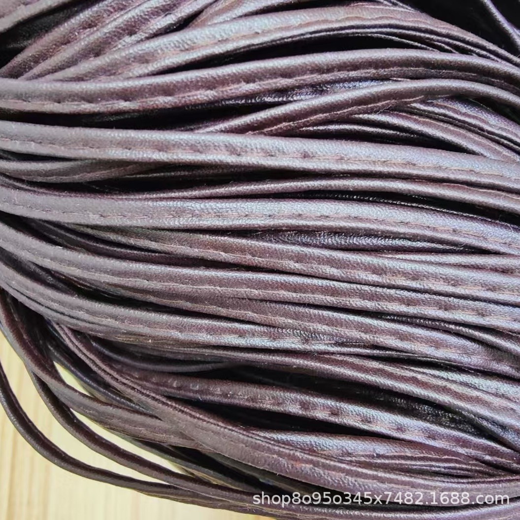 辅料肩带腰带现货皮革装饰0.5厘米黑色褐色批发厂家直销