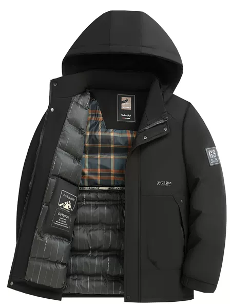 New Winter Parka for Middle-Aged and Elderly Men, Thickened Cotton Coat for Dad, Warm Cotton Jacket
