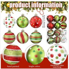 クロスボーダー爆発クリスマス装飾品6cm 12個の彩色艶消しプラスチックボールクリスマスボールセット装飾品ストラップ