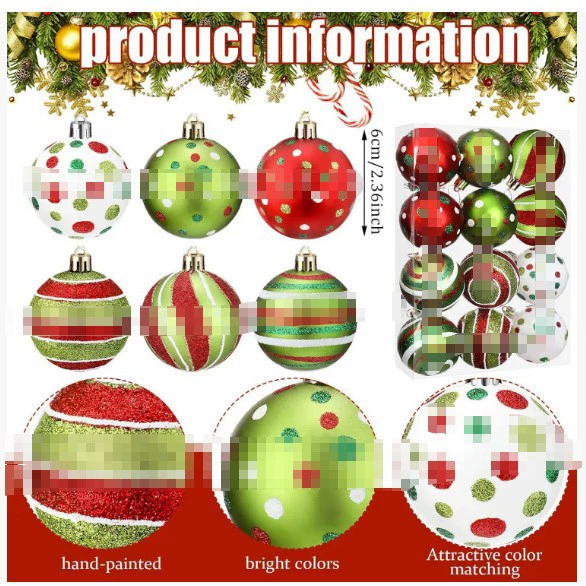 Трансграничные популярные рождественские украшения 6 см 12 окрашенных матовых пластиковых шаров Набор рождественских шаров украшения подвески
