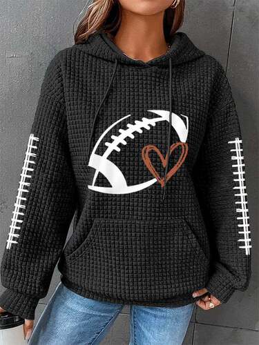 Women's Hooded Sweatshirt with Rugby Print, Novelty Style, Cross-Border Trade, , Pullover, Checkered Pattern
