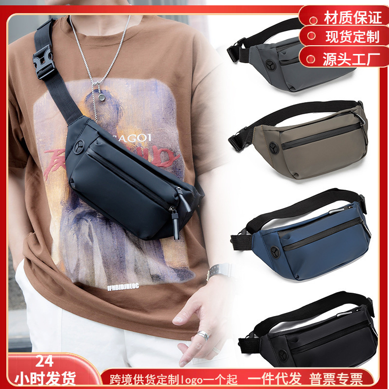 Waterproof Mobile Phone Pu Waist Bag Casual Outdoor Sports Shoulder Bag Crossbody Bag Men's Bag Amazon Men's Large Capacity Wholesale