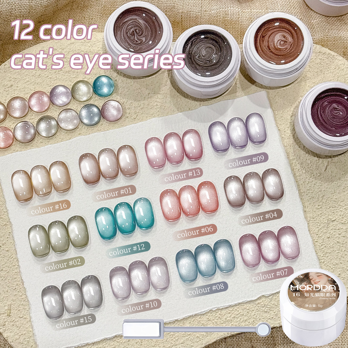 2025 nuevo color popular blanco, cuentas de vidrio Zhiguang, esmalte de uñas de ojo de gato, color popular de la tienda de uñas image 1