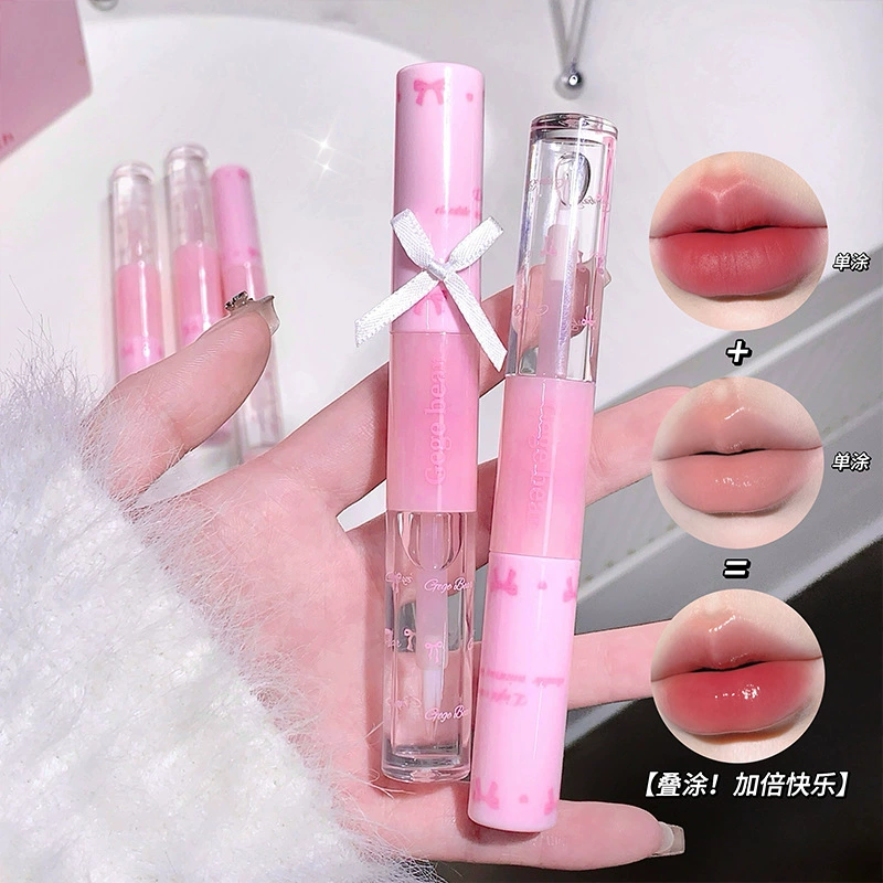 Double-sided raincoat, lip gloss, moisturizing lip balm, makeup primer, mirror effect, translucent shading