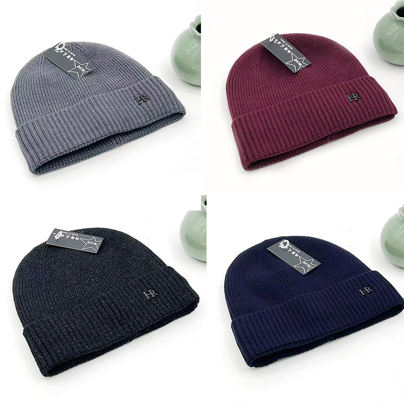 中老年人帽子加绒加厚针织帽春秋季保暖毛线帽冬天老人套头帽冷帽