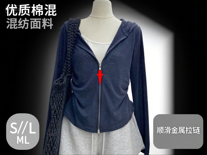 十三行5早秋韩系风撞色假两件连帽套头T恤衫百搭薄衣|undefined