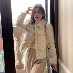 菱格小香风羽绒棉服外套女年冬季新款小个子轻薄短款时尚棉衣