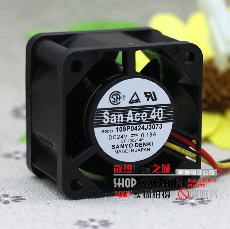 原装三洋SANYO 109P0424J3073 4028 4CM 24V 0.18A变频器散热风扇