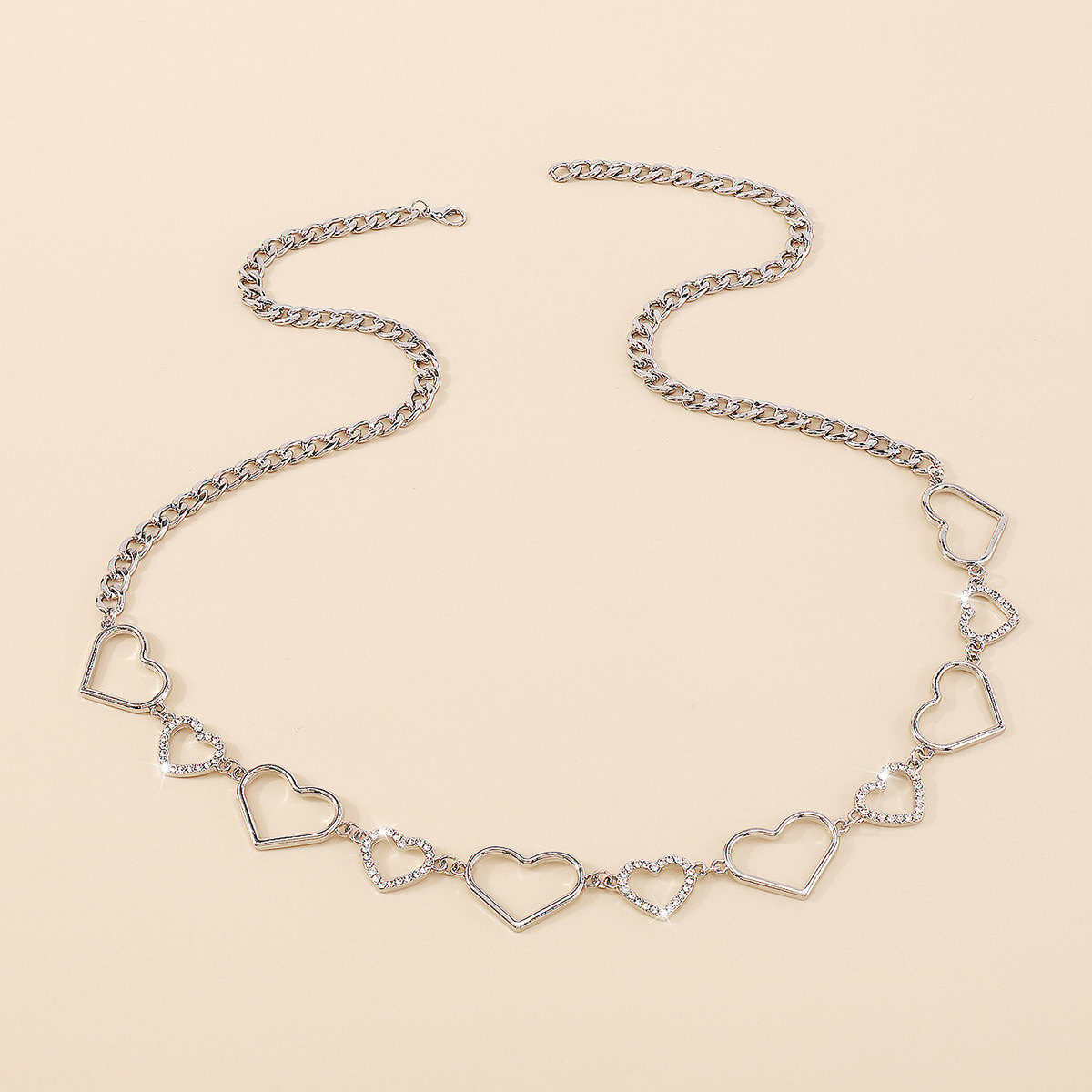 Fashion Heart Shape Alloy Inlay Rhinestones Womenu0027S Waist Chain