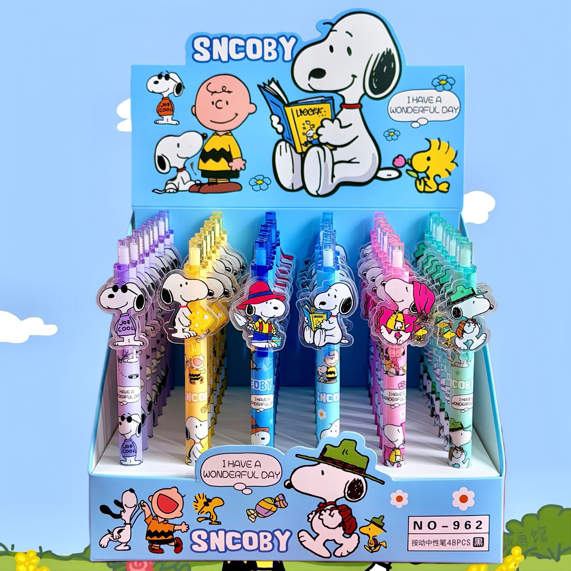 Nuevos productos de muchos lápiz de parche de dibujos animados Caza de brujas pulsable lápiz neutro de alto valor negro 0.5 lápiz de agua lápiz