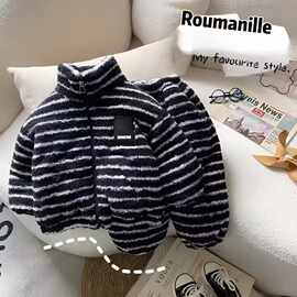 黁白冬季儿童睡衣2025新款加绒加厚家居服套装中大童保暖两件套可