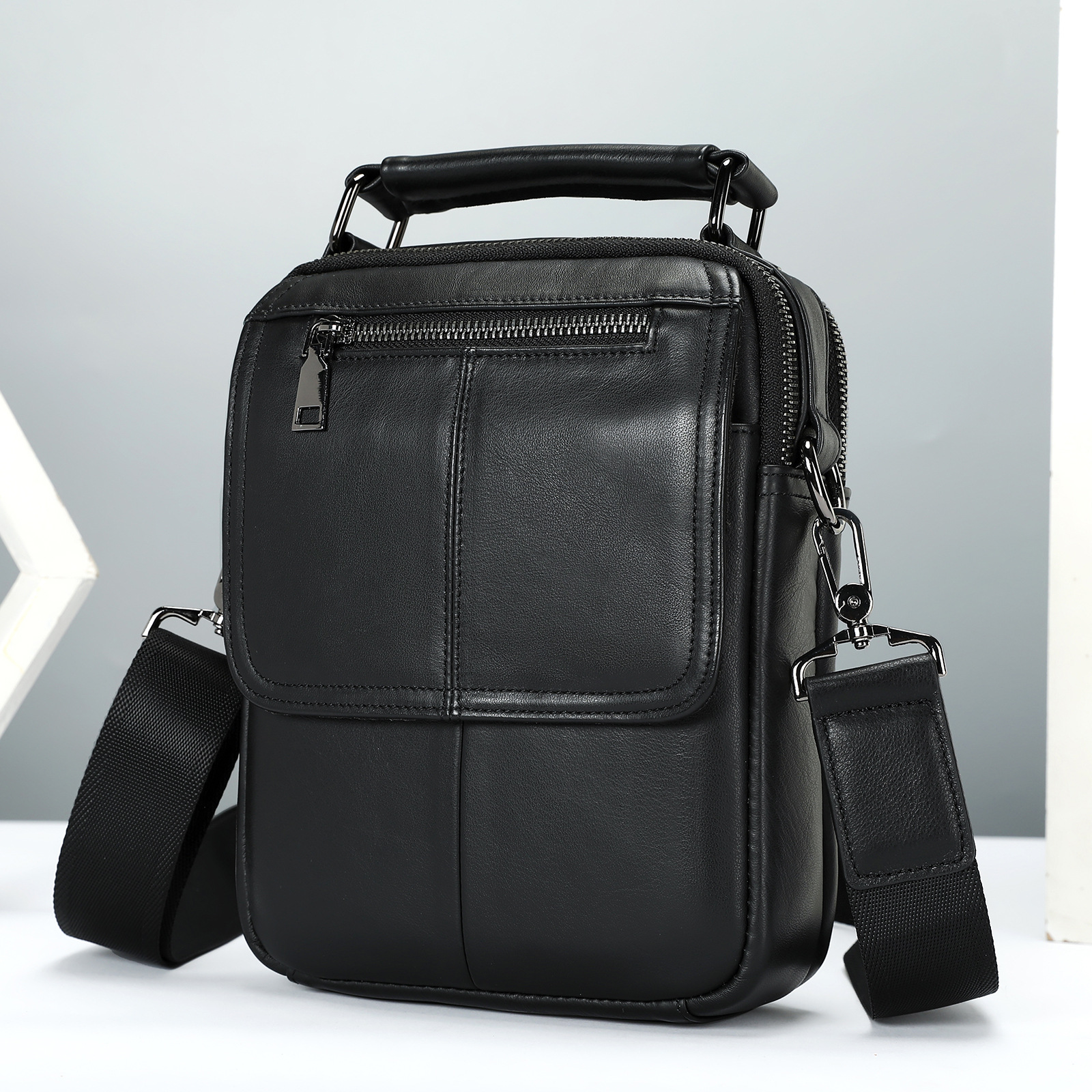 Ventas transfronterizas calientes de cuero para hombres mochila deportiva al aire libre mochila texturizada retro colección de bolsos de hombro