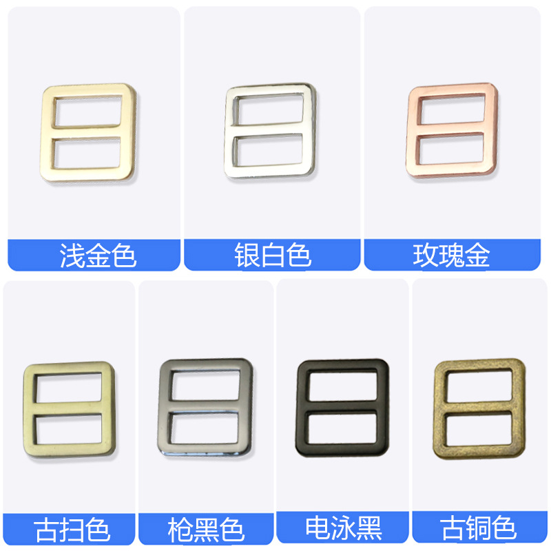 Aleación de zinc de fundición a presión de 6 puntos hebilla japonesa equipaje línea plana hebilla decorativa correa de la bolsa ropa hebilla ajustable en forma de japonés