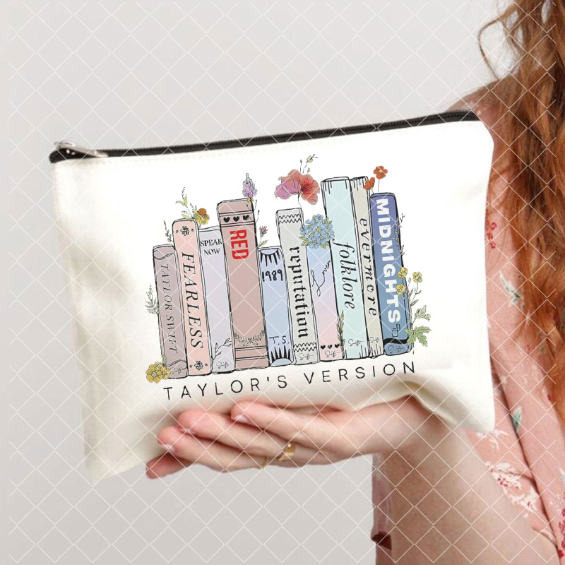 Taylor Music Swift álbum impreso lienzo cosmético bolsa monedero de la moneda de las mujeres bolsa de lápiz transfronterizo comercio exterior