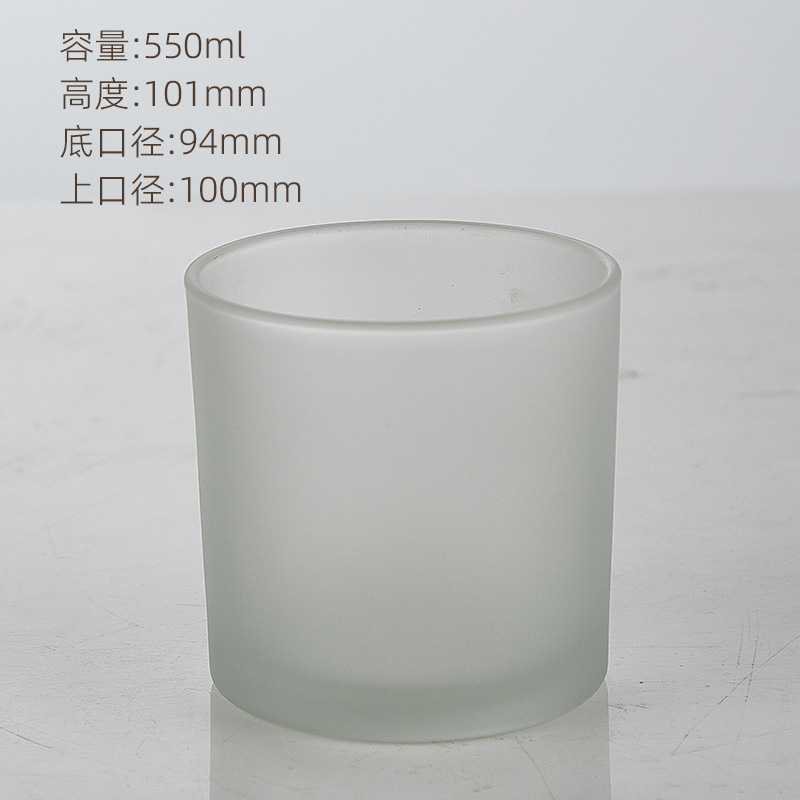 Vidrio de arena esmaltada taza de cera de banano taza vacía diy vela casera recipiente de vidrio dormitorio simple candelabro