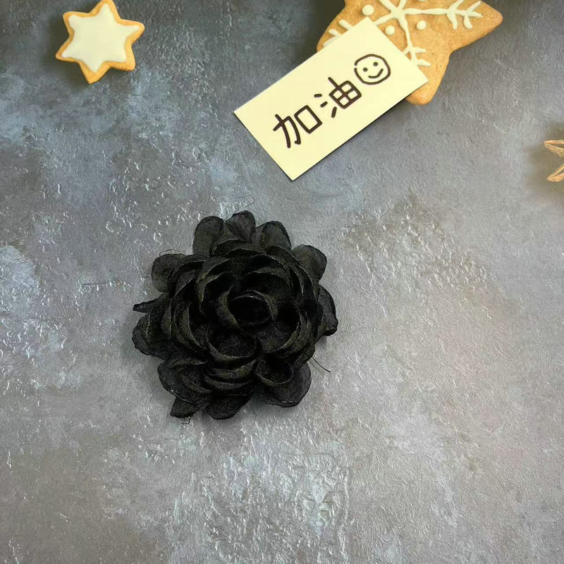 Caro同款烤边布艺花朵9cm立体烧边花朵diy发饰鞋帽胸花饰品配件|undefined