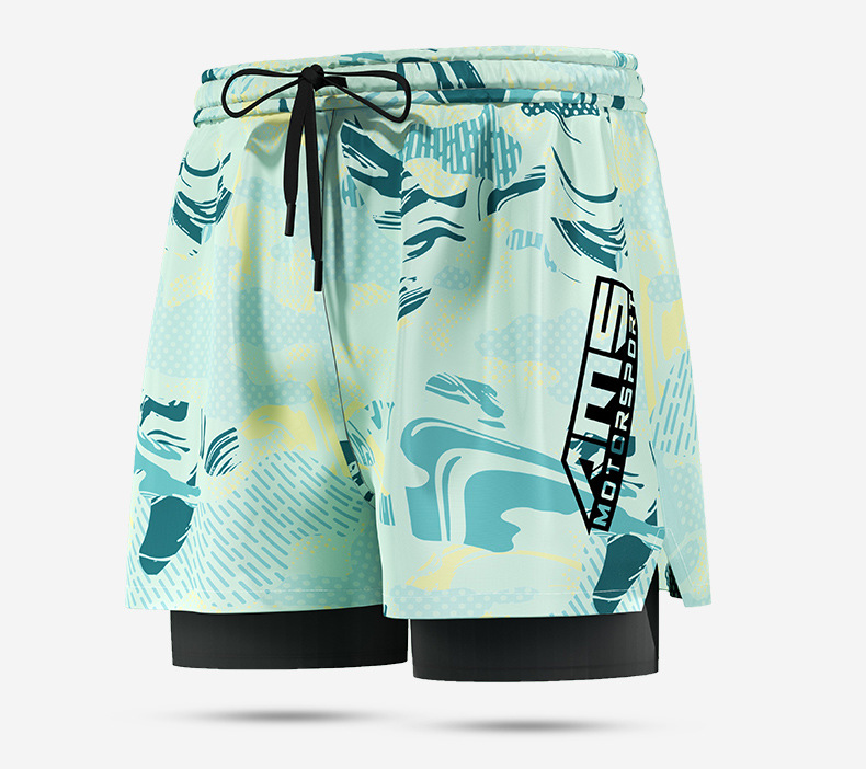 175g Weight Men's Casual Beach Vocabulary Words/Name Color Block Spandex Polyester Swim Pants