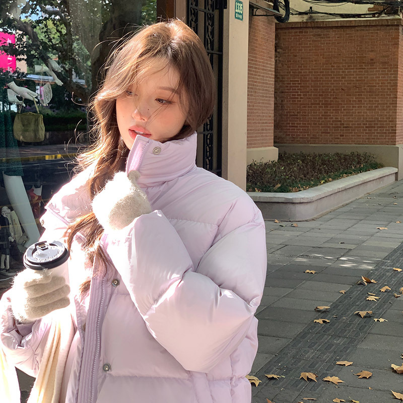 95白鸭绒网红短款羽绒服女冬季2025新款小个子超厚泡芙面包服爆款|undefined