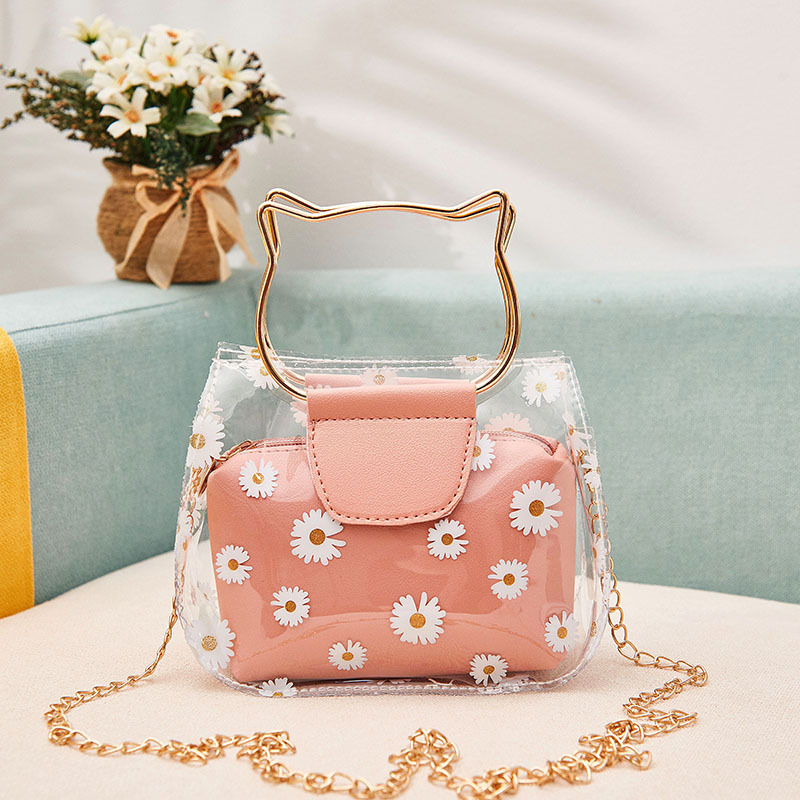 Impresión transparente pequeña bolsa de mano nueva bolsa de verano japonesa y coreana, mini bolsa de mano, bolsa de mujer transparente al por mayor image 9