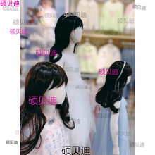 儿童模特假发女孩女孩童装假发女童发套宝宝可爱长卷橱柜摄影