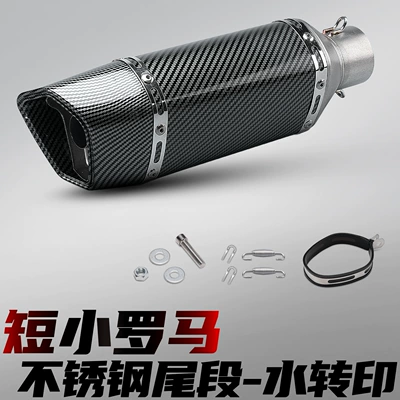 Motorcycle exhaust pipe street bike Roman carbon fiber - short-roman-script-water-transfer-printing